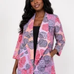 African Print Floral Pattern Jacket Dress for Women