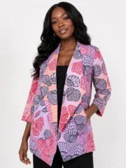 African Print Floral Pattern Jacket Dress for Women